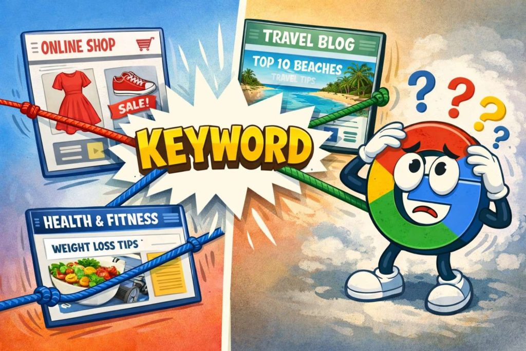 Keyword cannibalization example