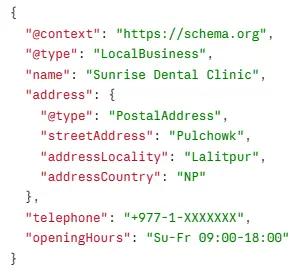 Schema markup code