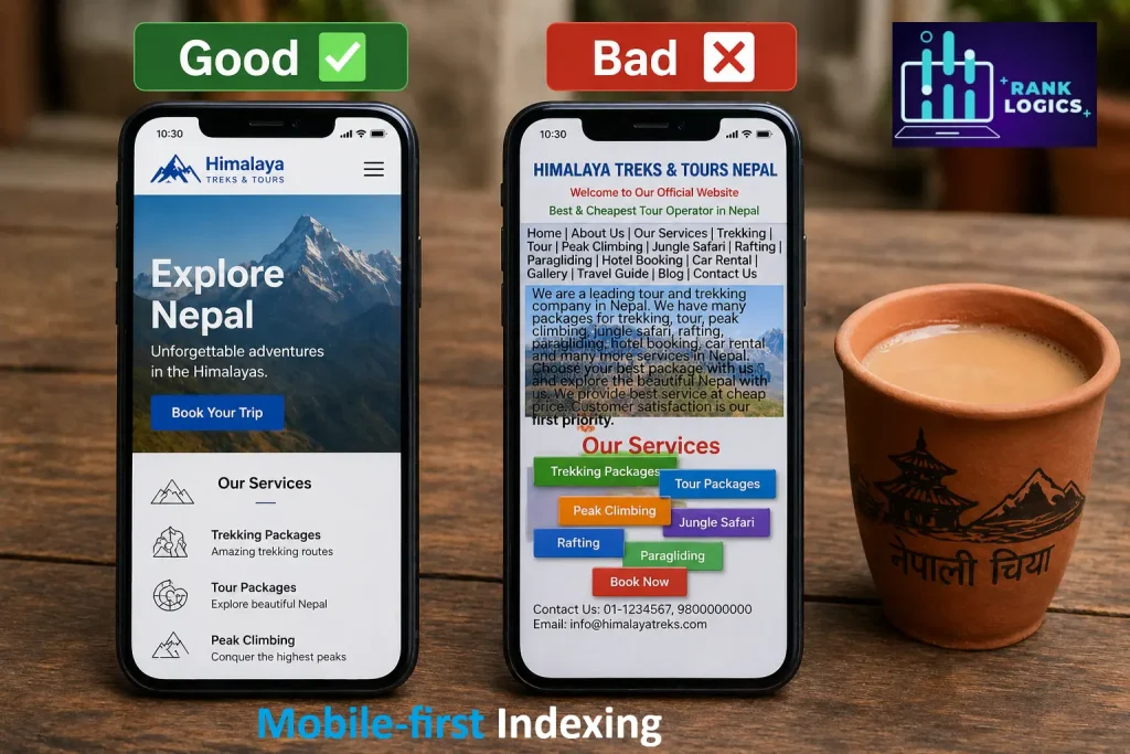 mobile friendly website vs broken website